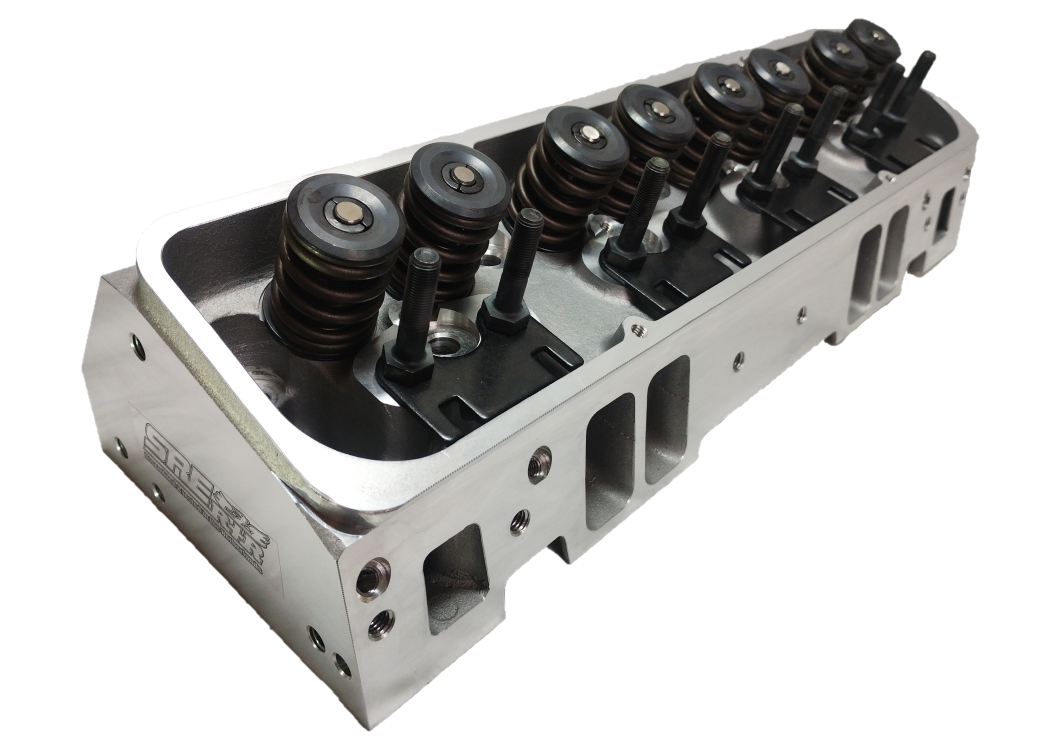 SRE R+R "as cast" aluminium cilinderkoppen, small-block Chevrolet, rechte bougies