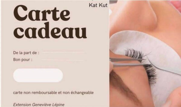 Chèque Cadeaux Pose d'extensions de cils