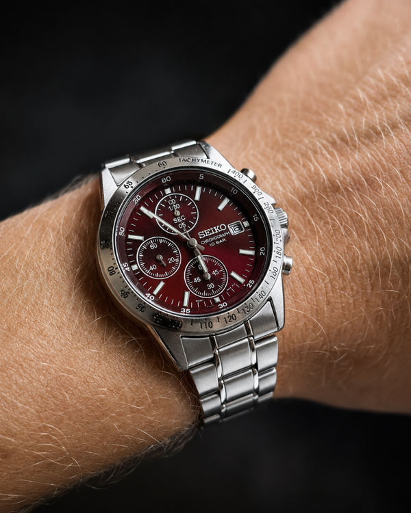 Seiko Spirit SBTQ045 JDM Quartz Chronograph Red Dial Men’s Watch