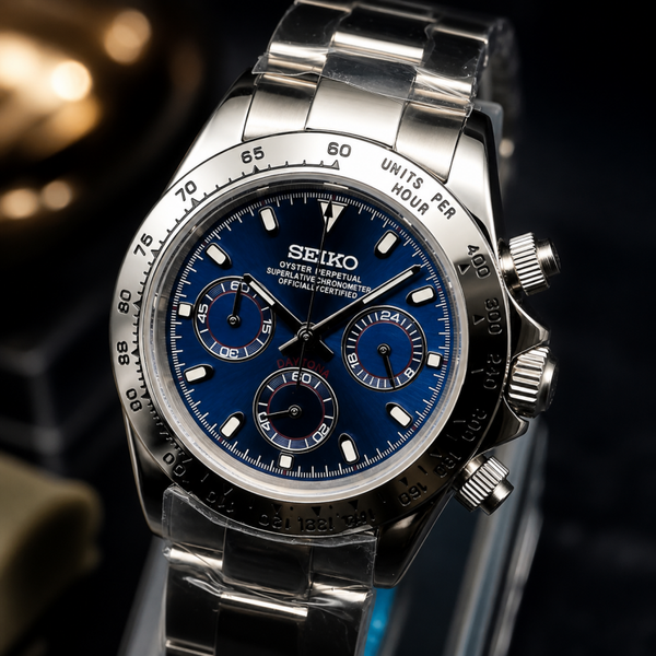 Seiktona Silver Royal Blue Chronograph