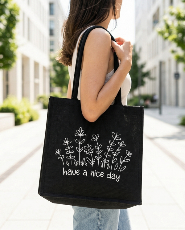 Jutetasche mit Spruch