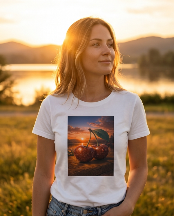 Tshirt Kirschen Sonnenuntergang