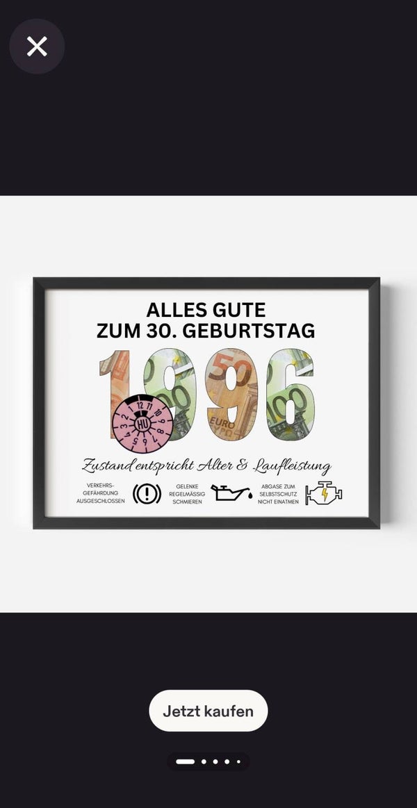 30/ 40 / 60 Geburtstag Geldgeschenk