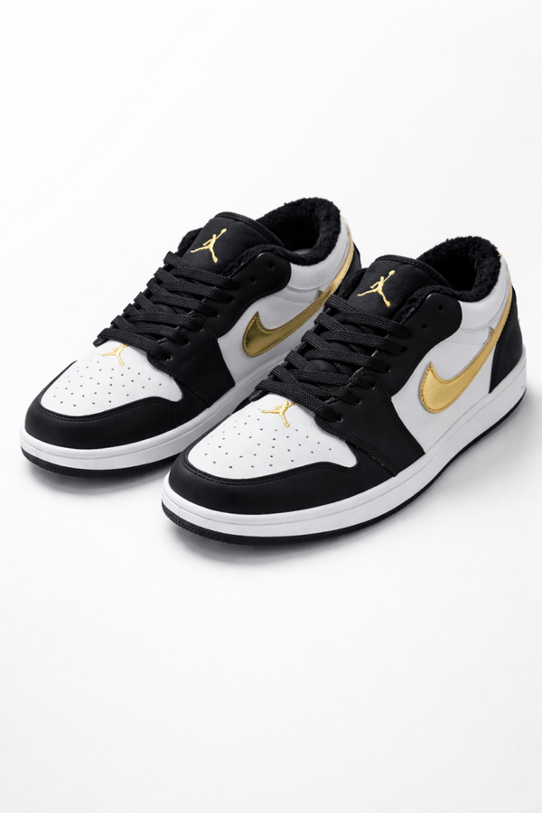 Air Jordan 1 Low — Noir / Blanc / Or — Taille EU 45