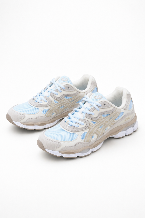 ASICS Gel NYC Beige & Bleu Clair – Neuves avec Étiquette – Taille 41,5