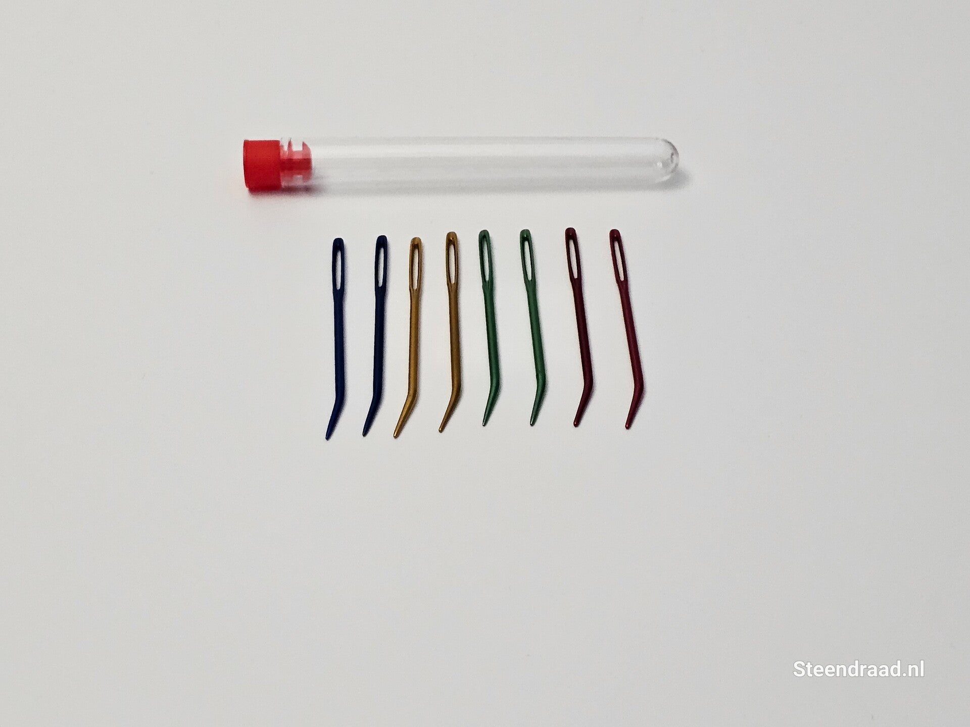 Gekleurde Wol Naalden Set in Buisje