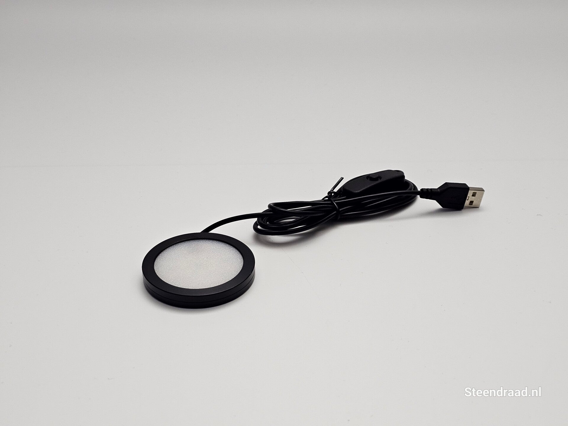 Led Lamp Disk Zwart - Warm Wit