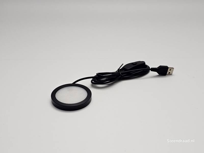 Led Lamp Disk Zwart - Cool Wit