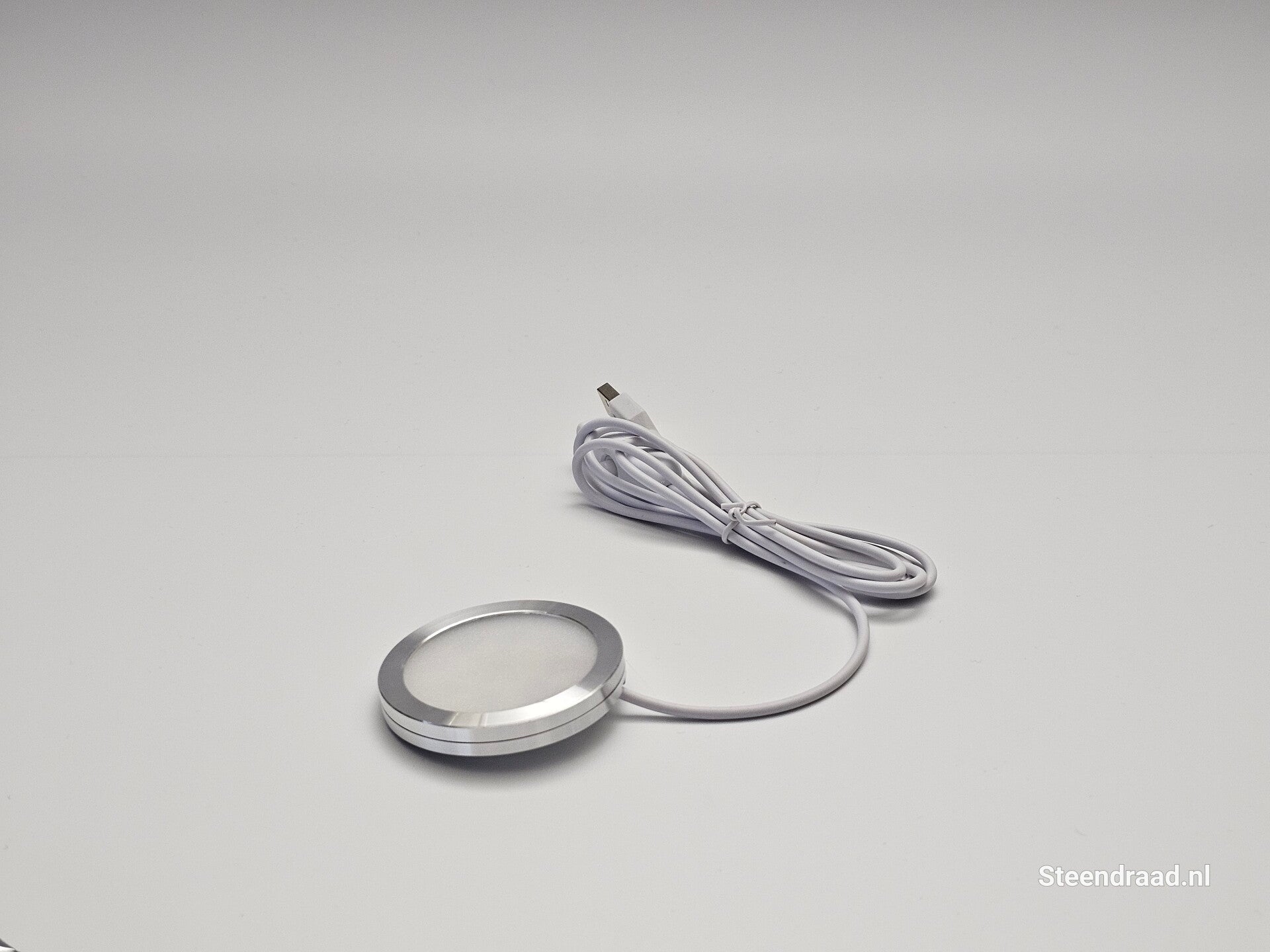 Led Lamp Disk Zilver - Warm Wit