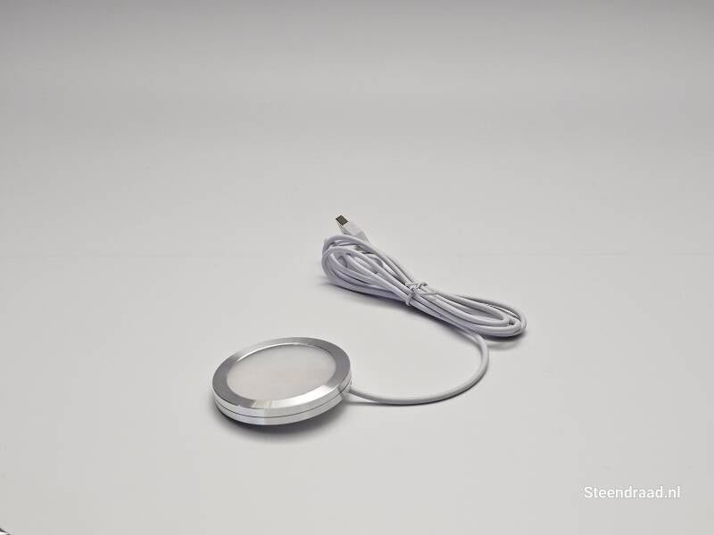 Led Lamp Disk Zilver - Cool Wit