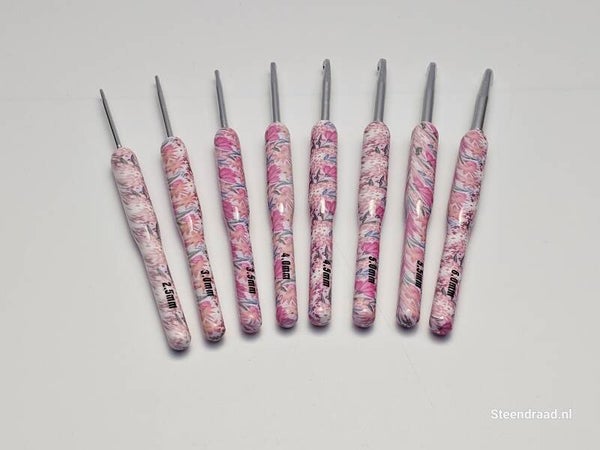 Haaknaalden Set Roze