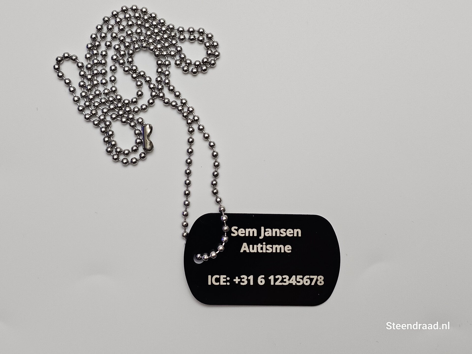 Dogtag met Bolletjesketting
