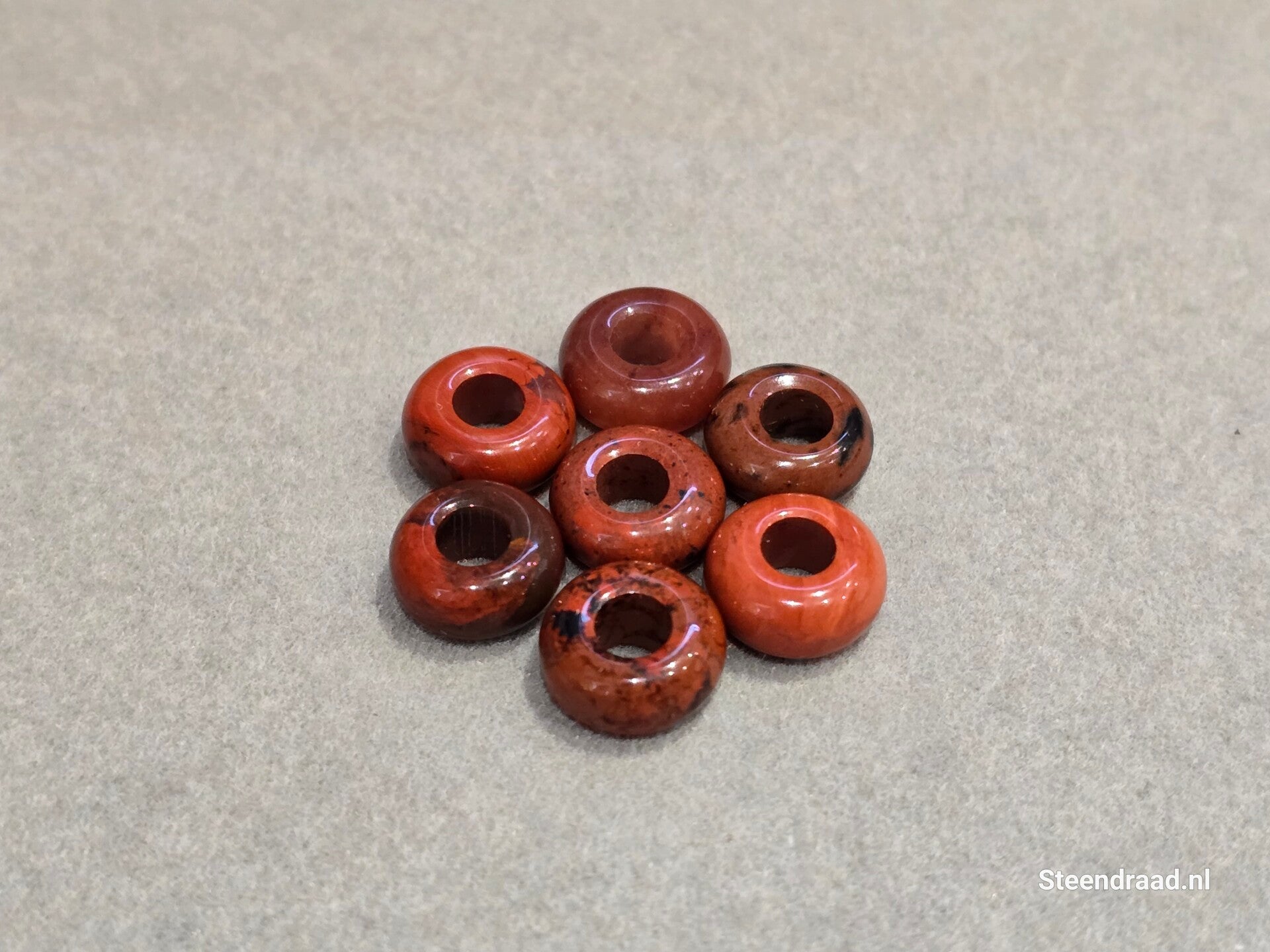 Natuurstenen Kraal - Red Jasper (per kraal)