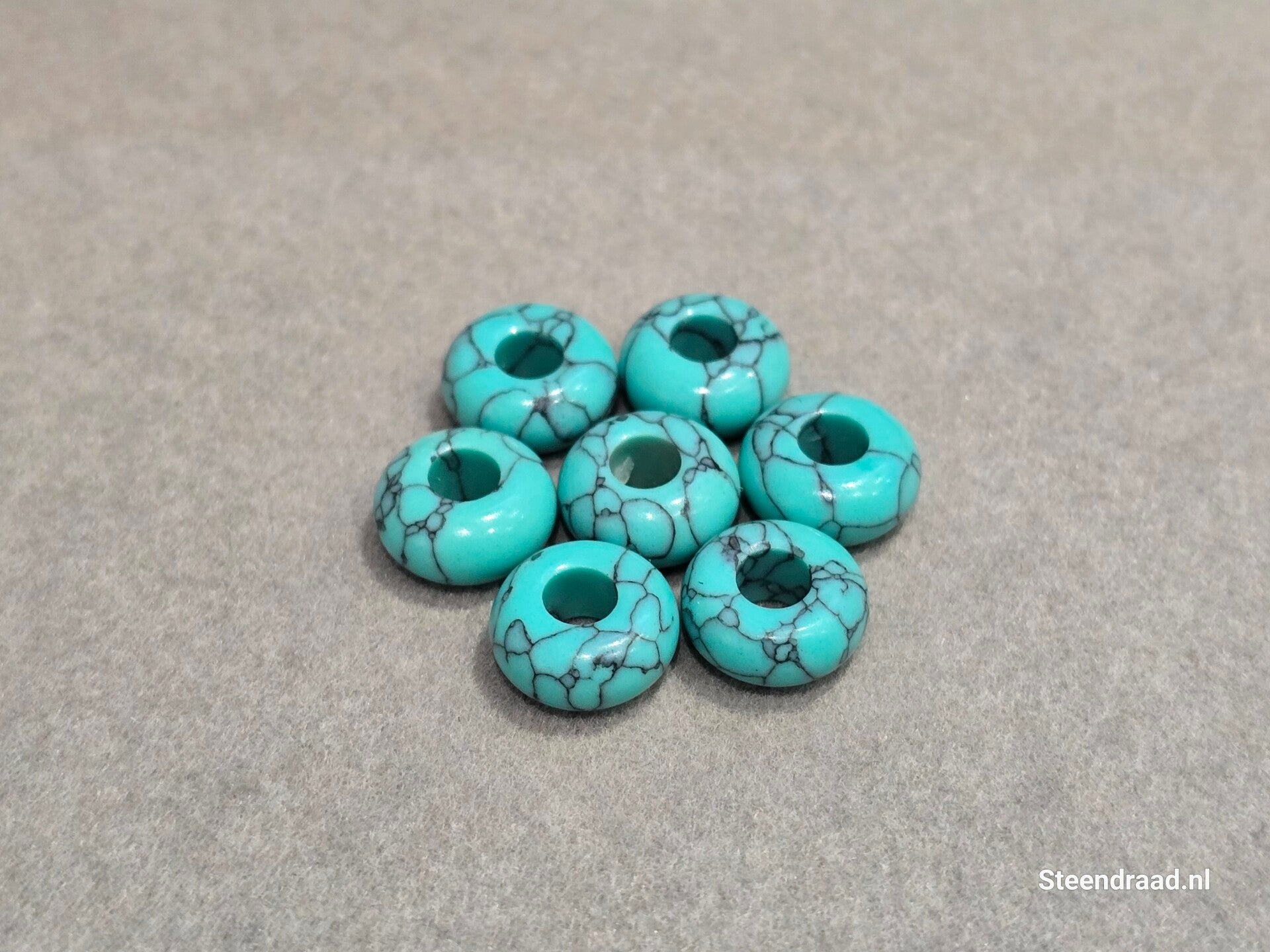 Natuurstenen Kraal - Turquoise (per kraal)