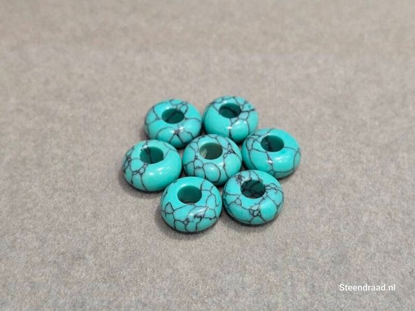 Natuurstenen Kraal - Turquoise (per kraal)