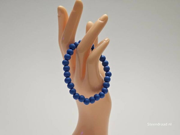Houten Kralen Armband Blauw