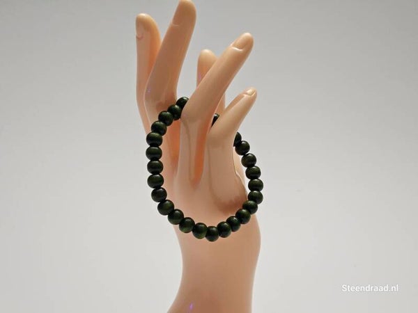 Houten Kralen Armband Donker Groen