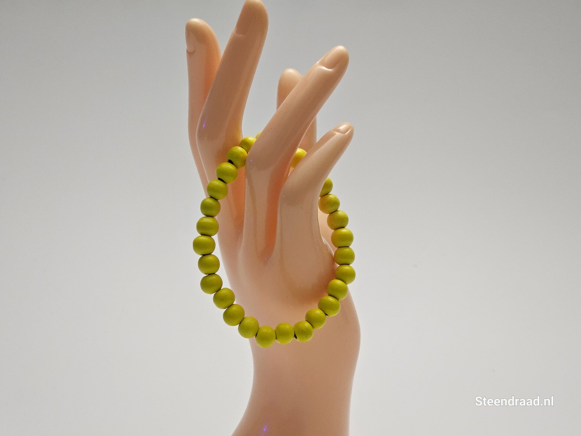 Houten Kralen Armband Geel
