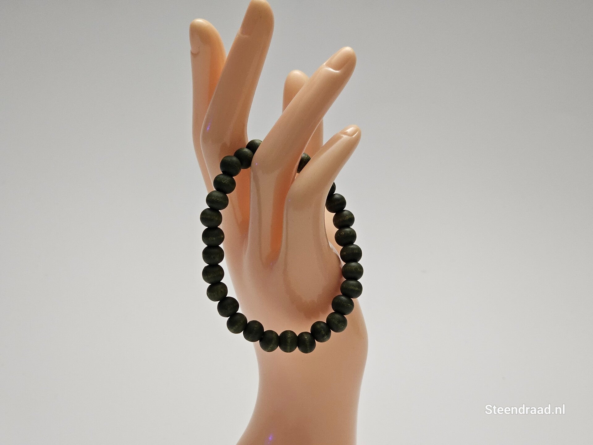 Houten Kralen Armband Groen