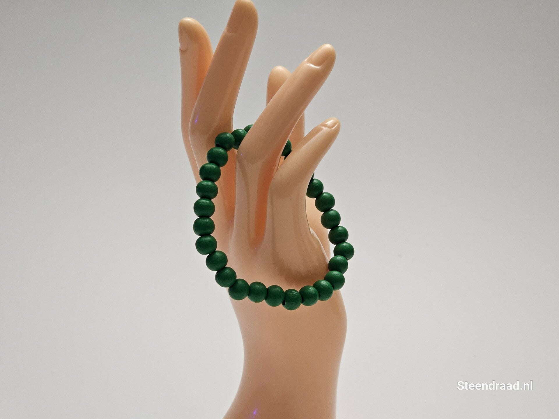 Houten Kralen Armband Licht Groen