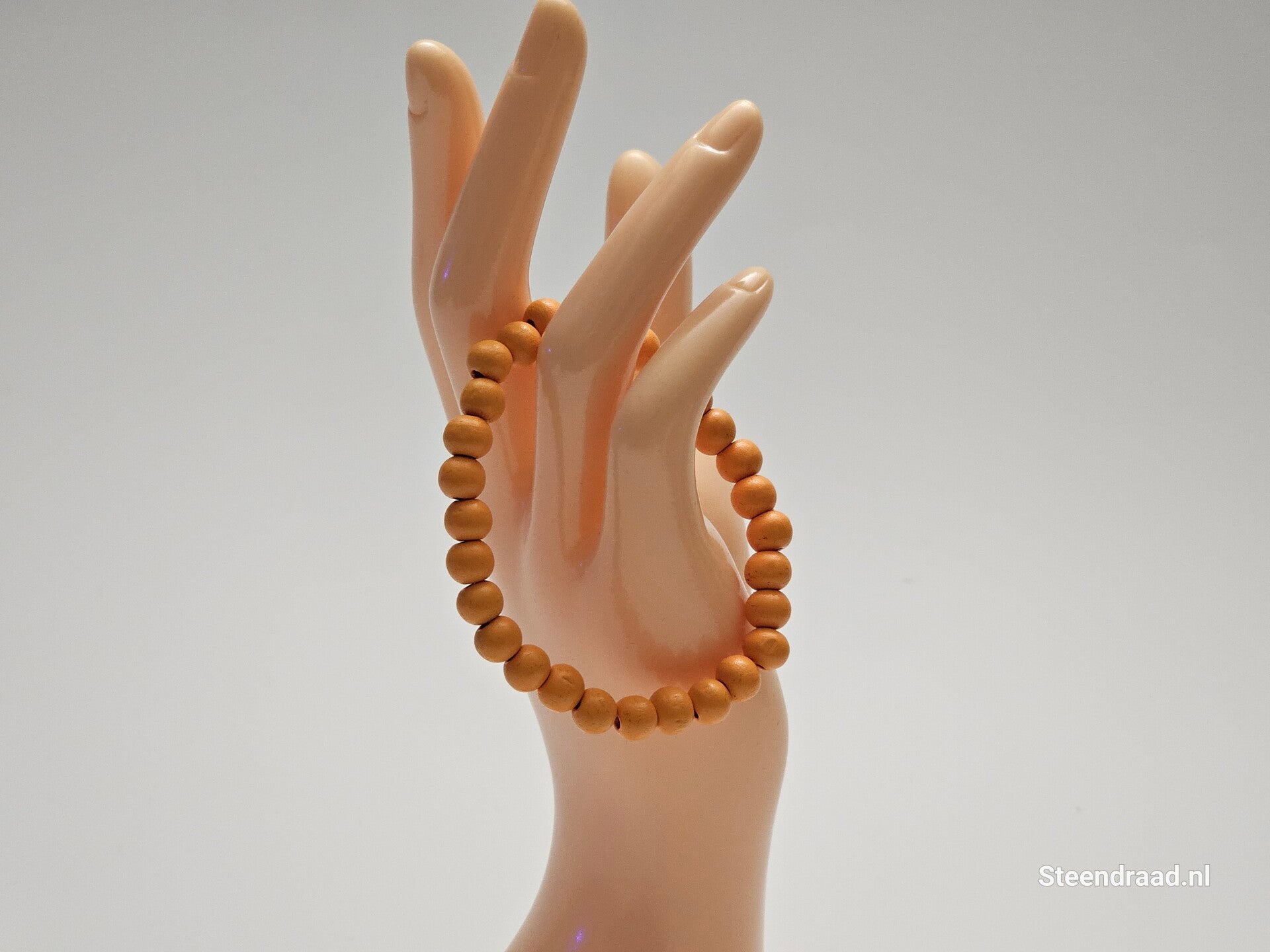 Houten Kralen Armband Oranje