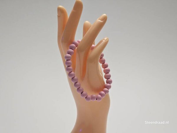 Houten Kralen Armband Roze