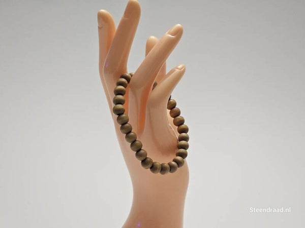 Houten Kralen Armband Taupe