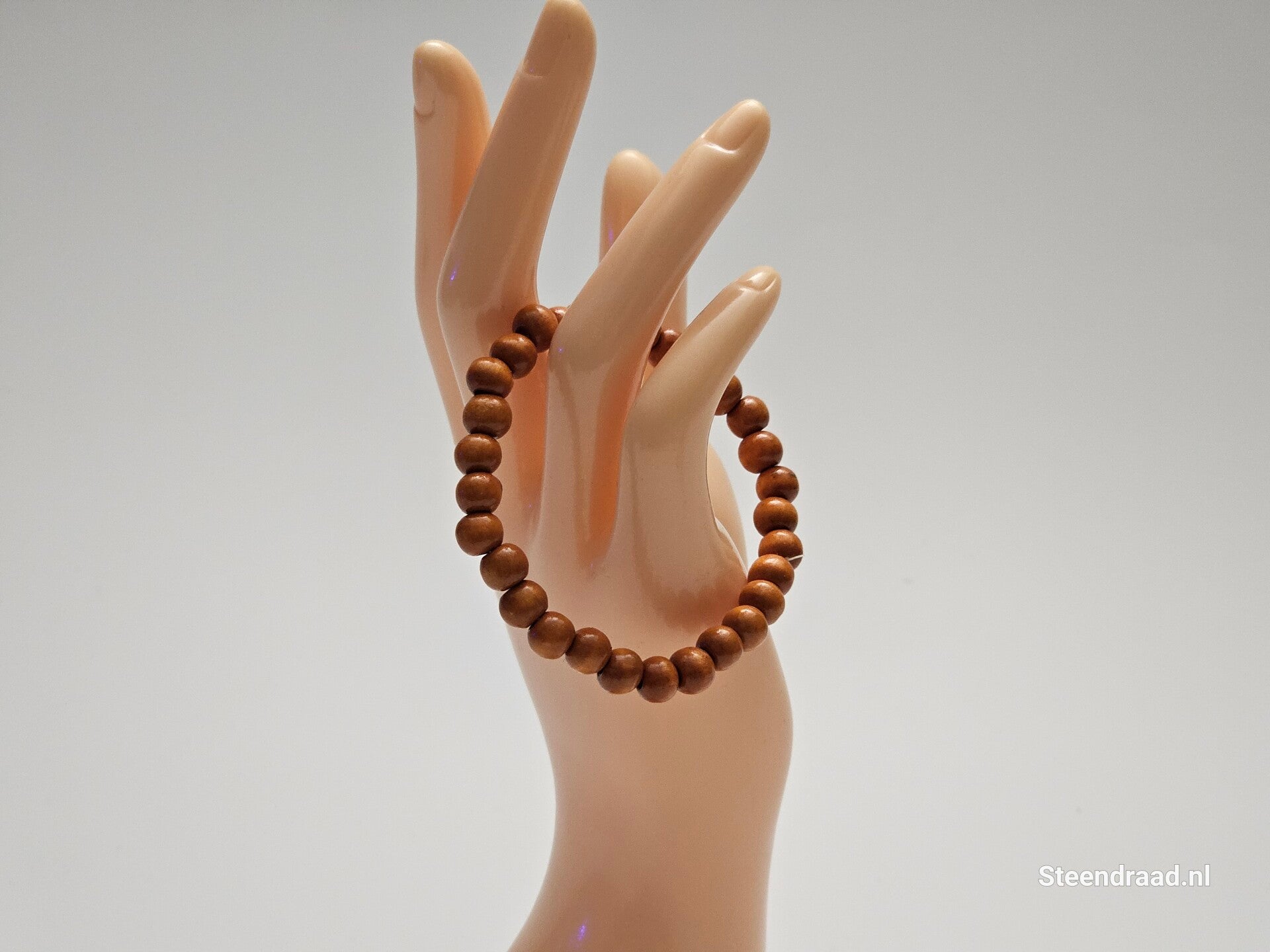 Houten Kralen Armband Terracotta