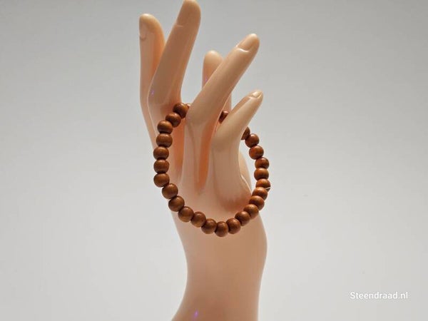 Houten Kralen Armband Terracotta