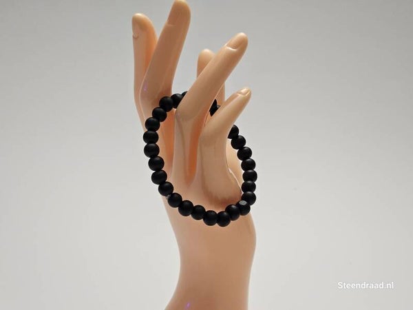 Houten Kralen Armband Zwart