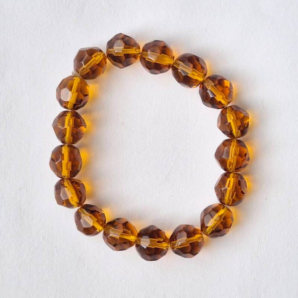 Armband carmelkleurig facetgeslepen glaskralen
