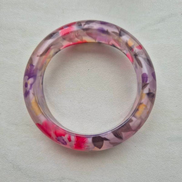 Y2K kunststof armband met bloemenprint