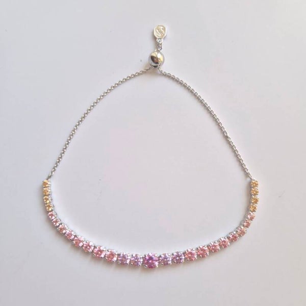 Pink crystal -Swarovski armband roze kristallen