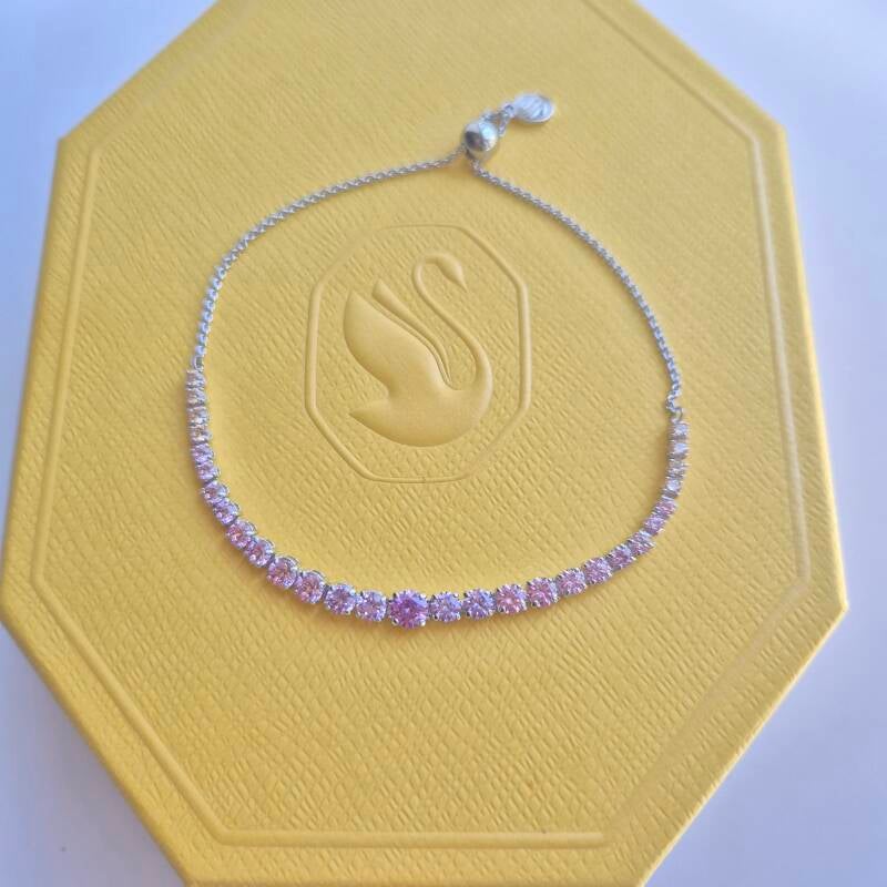 Swarowski armband roze kristallen 