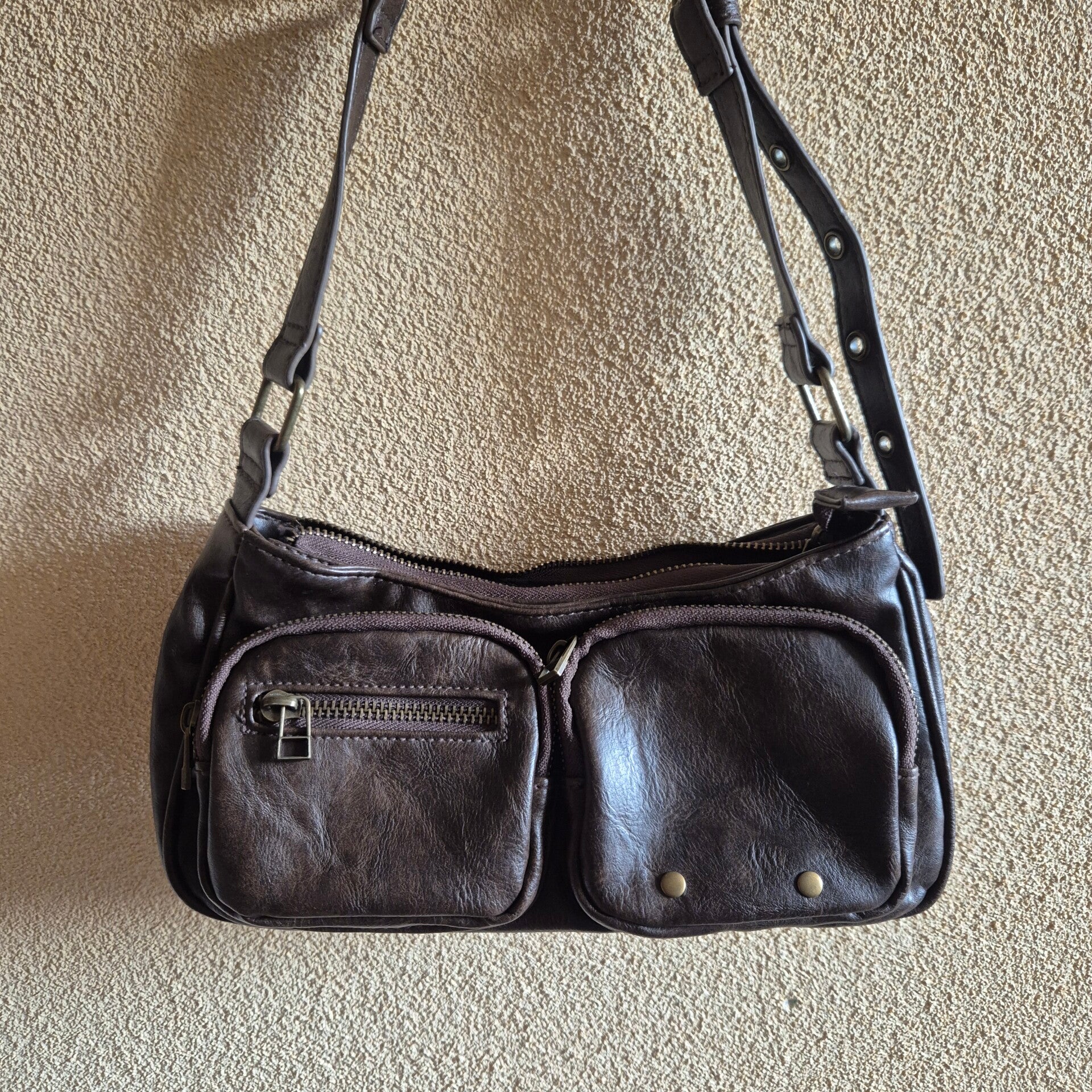 Y2K donkerbruine Cargo tas