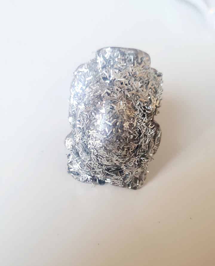 Ring silver glitter