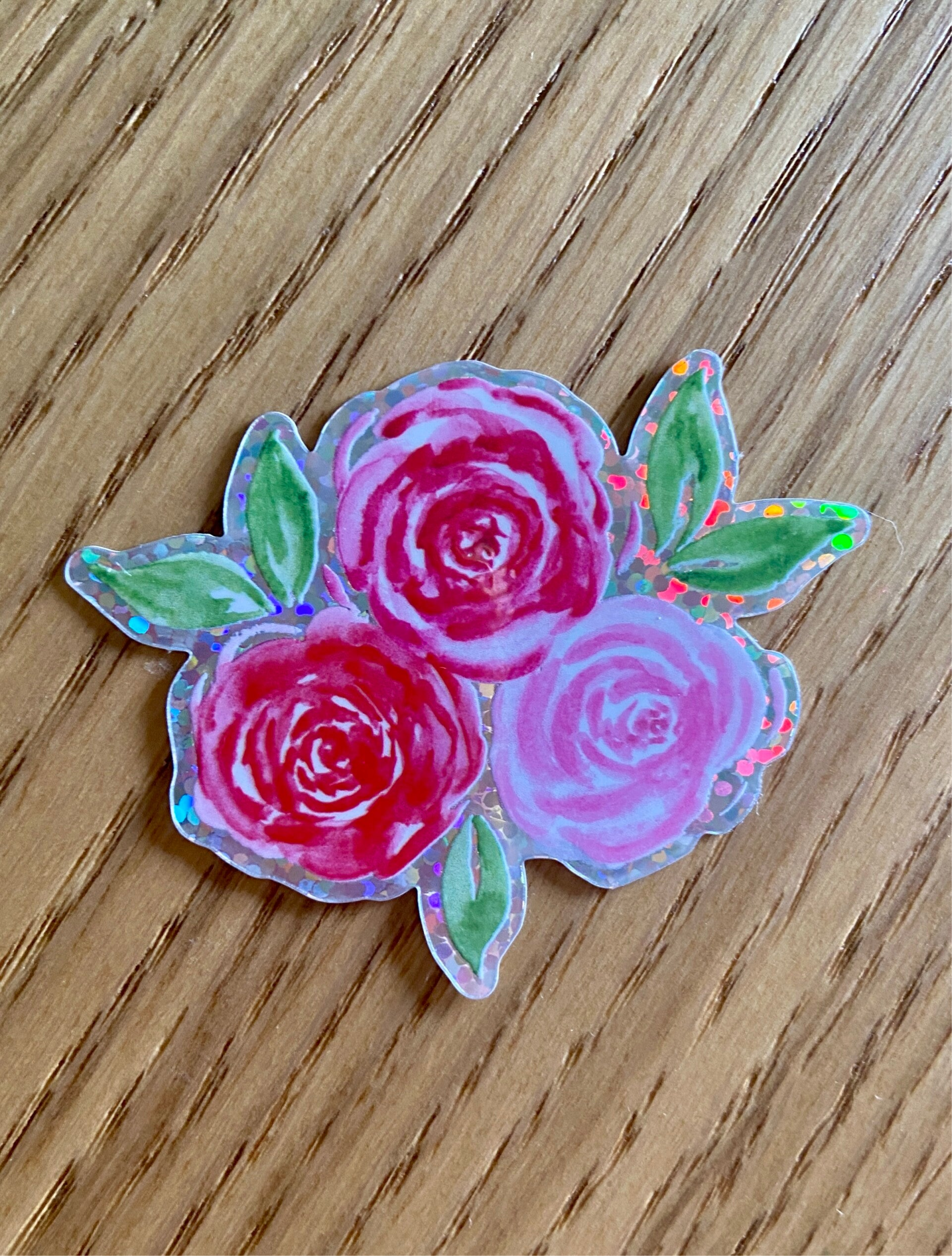 Sticker pailleté « Bouquet de Roses »