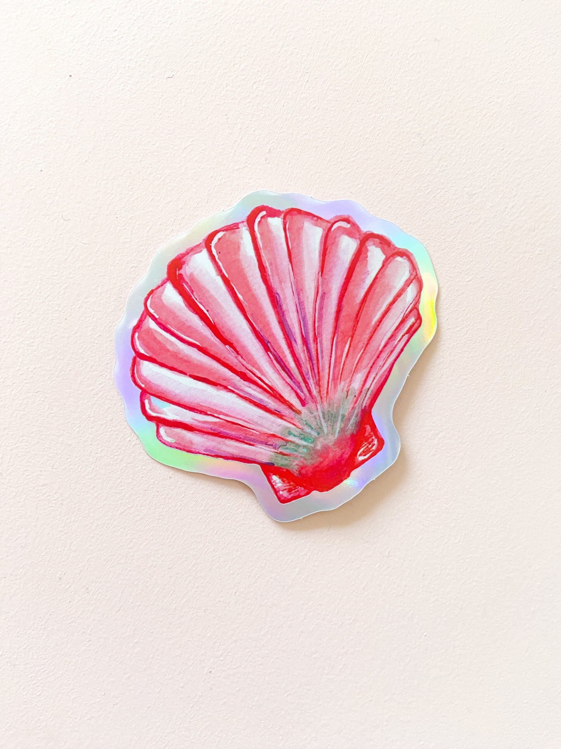 Sticker coquillage holographique