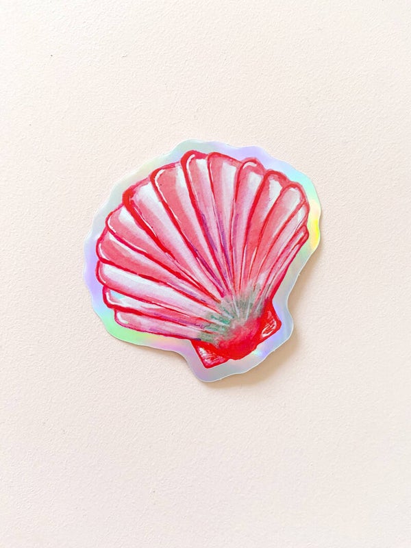 Sticker coquillage holographique
