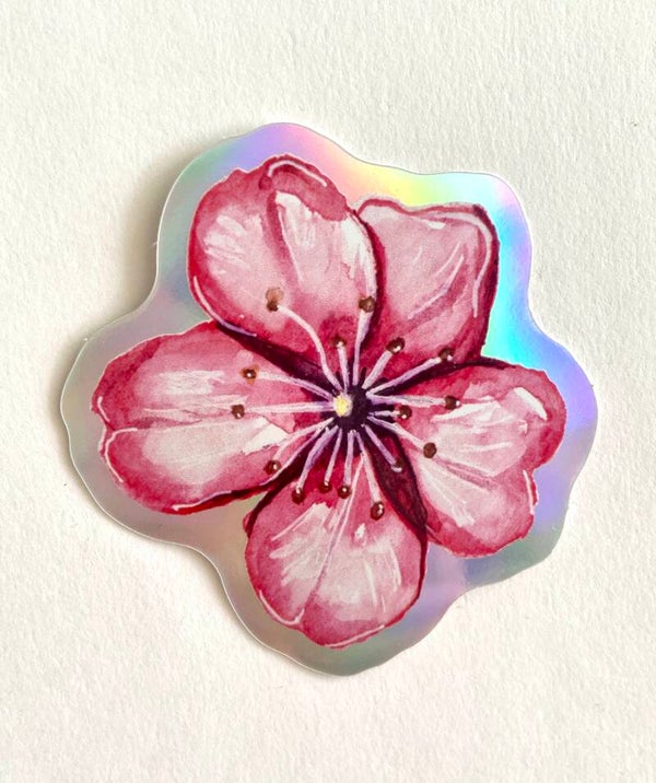 Grand Sticker holographique « Fleur de Cerisier »