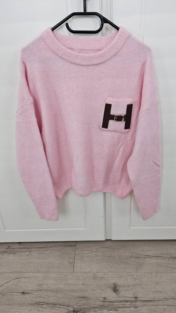 Trui H roze