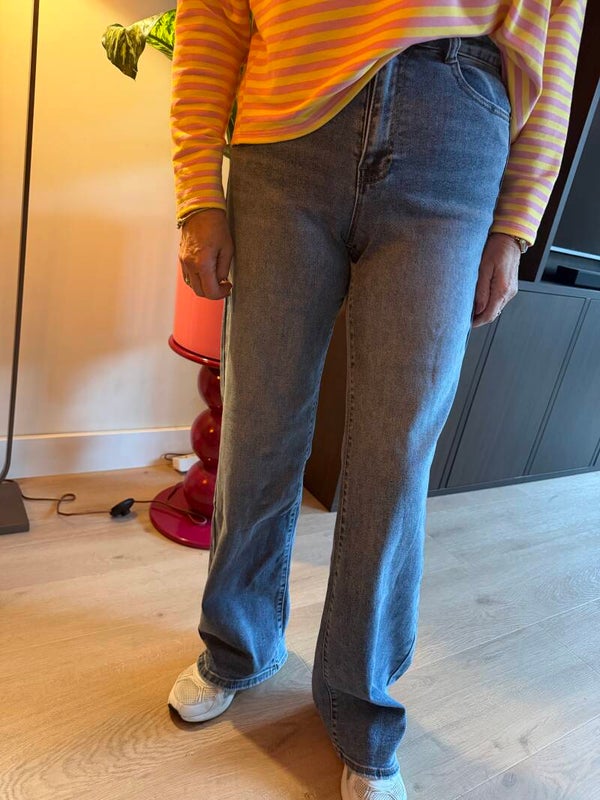 Stretch Jeans Loose Wide Leg Blue Laulia.