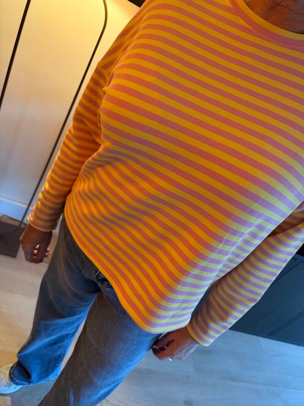 Stripe Yellow Pink Top