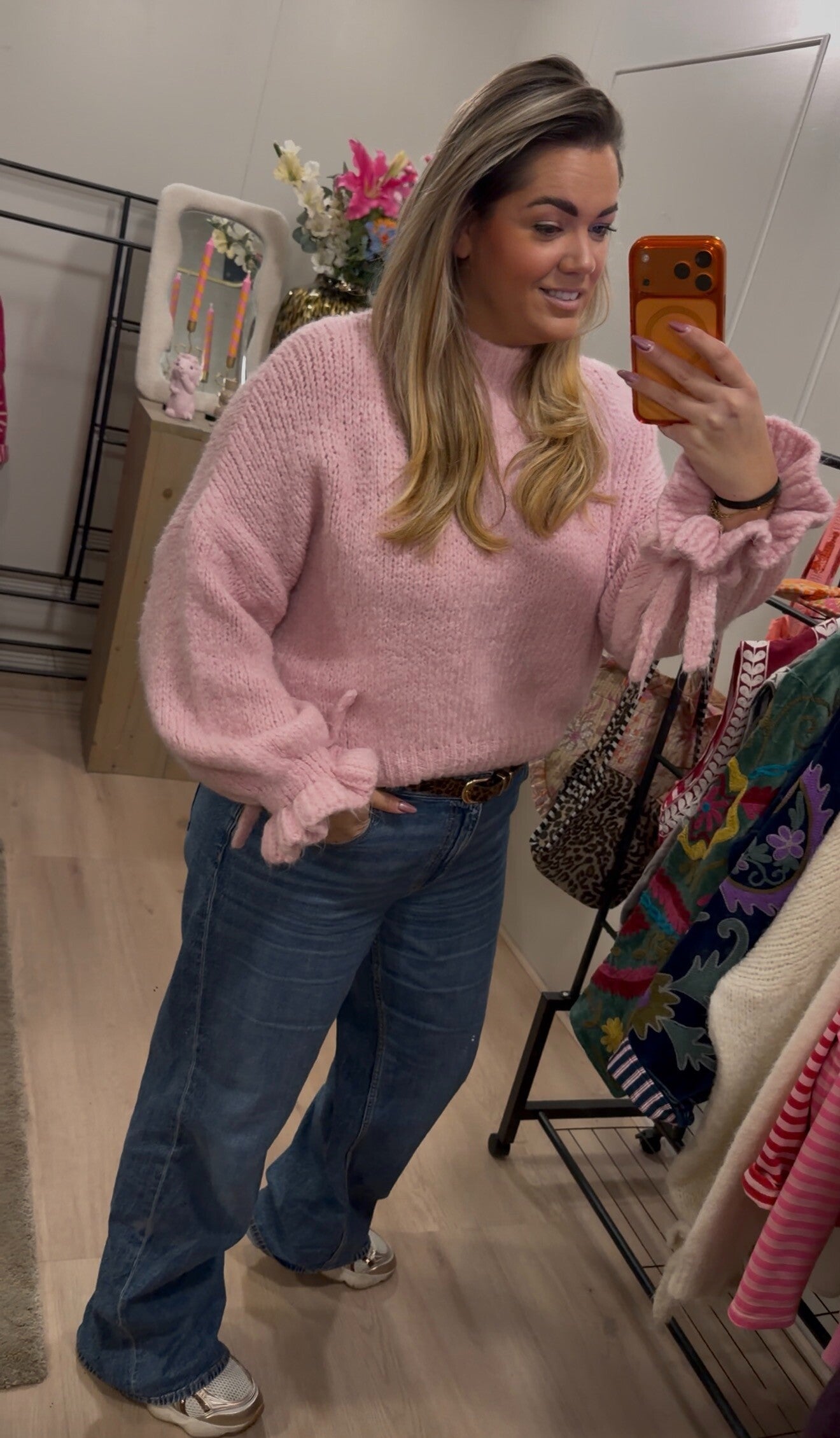 Trui Tuffle mouw roze.