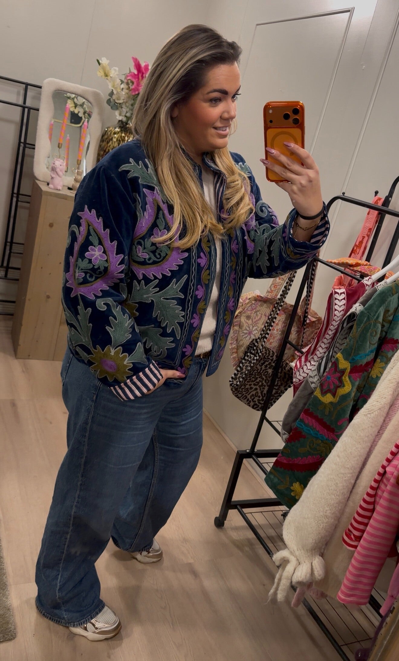 Velvet Suzani Ibiza Boho Jasje blauw paars