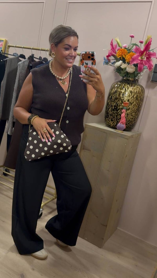 Gris Pantalon Ambika Zwart.