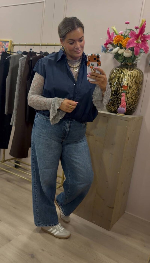 Grey LaceFlower Ambika Top.
