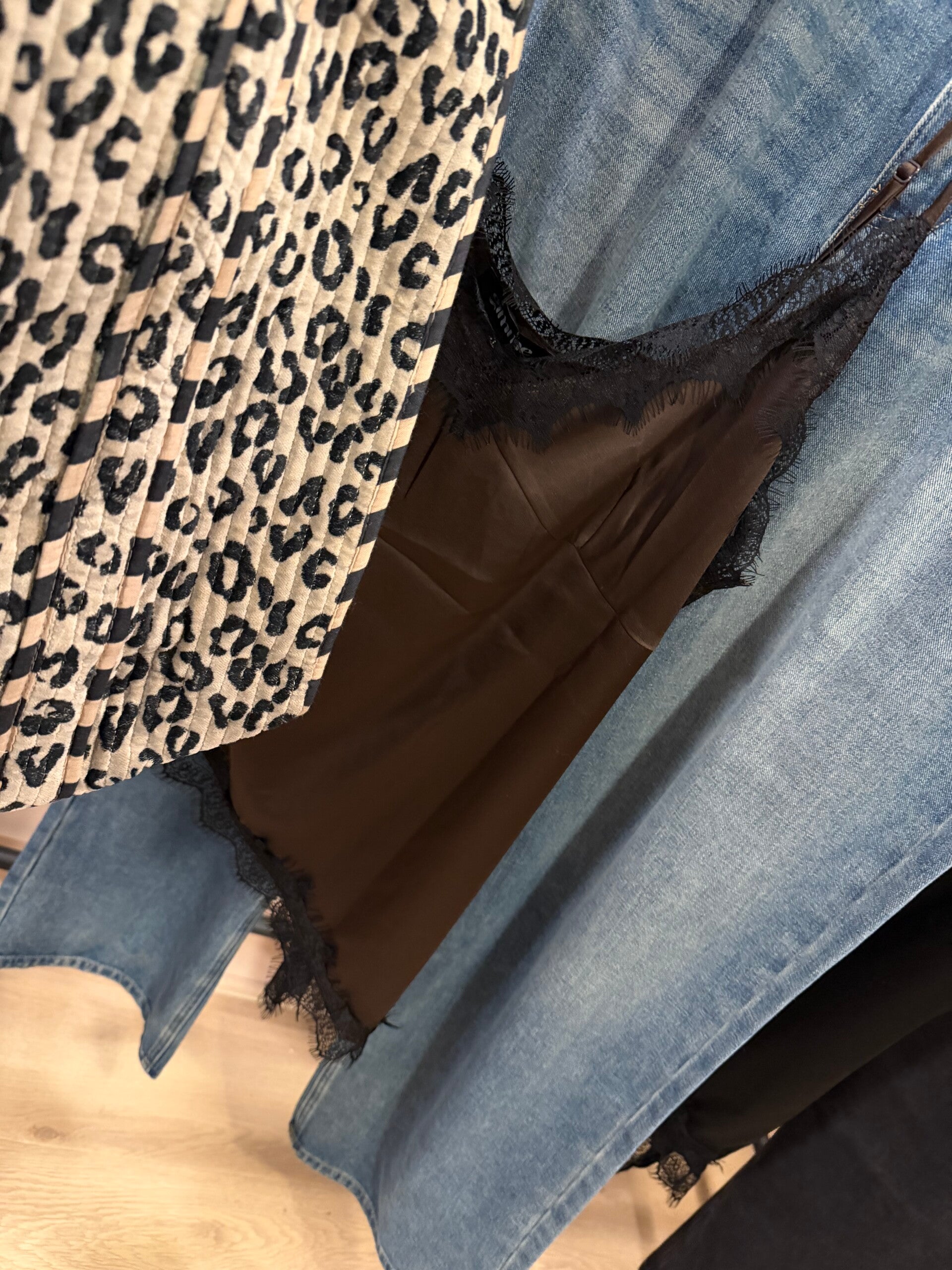 Satin Lace top Brown Black