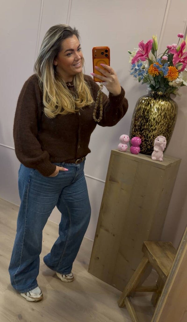 Joly Soft Knit Cardigan Bruin