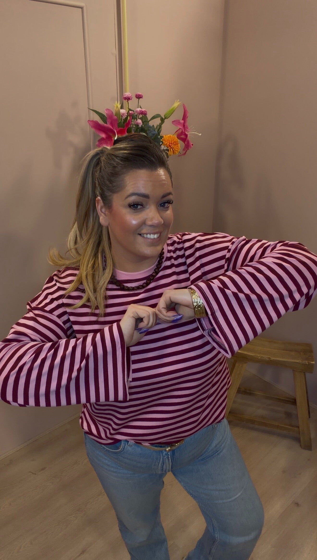 Stripe Long Sleeve Pink